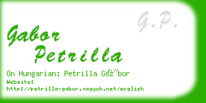 gabor petrilla business card